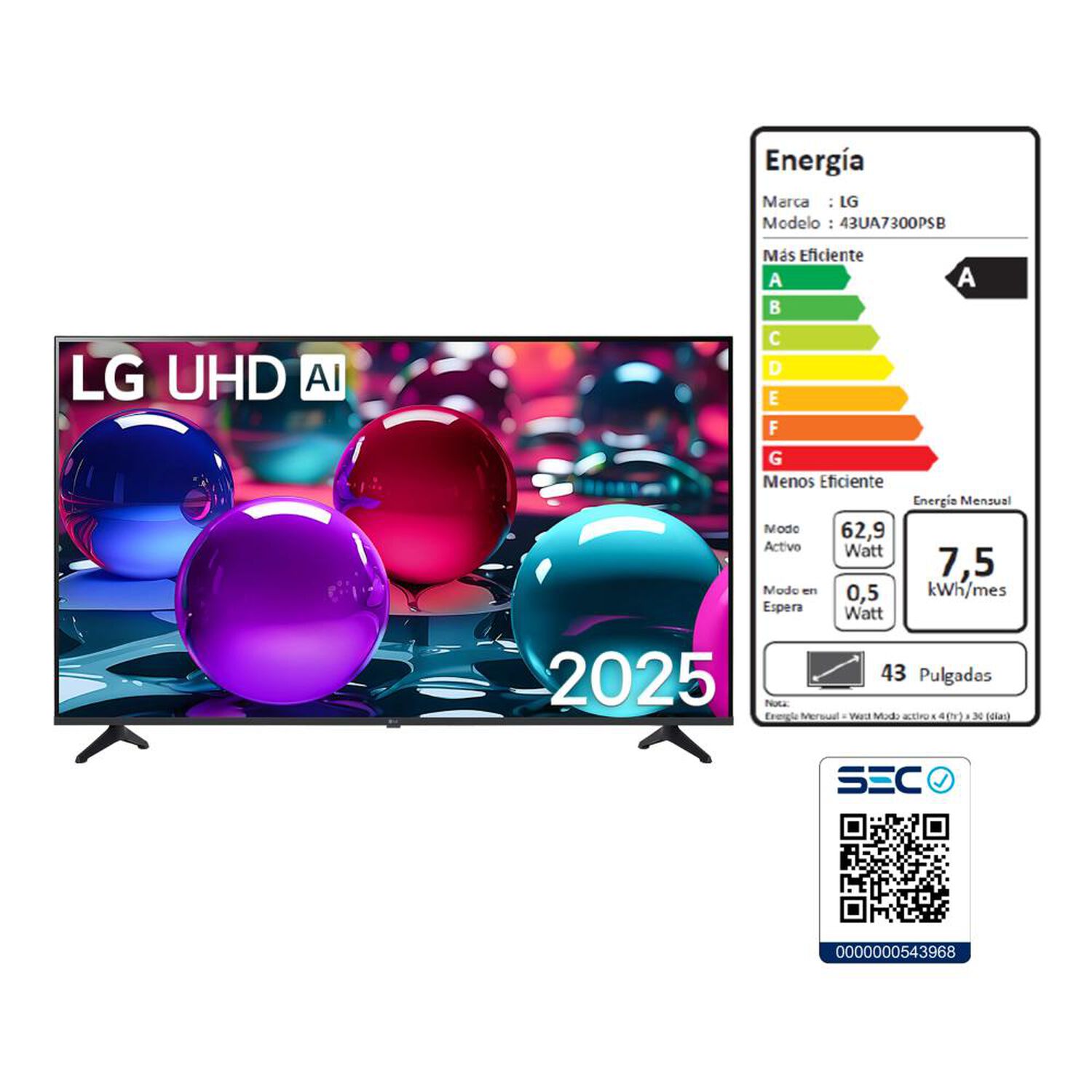 Led 43" LG 43UA7300PSB.AWHQ / Ultra HD 4K / Smart TV image number 9.0