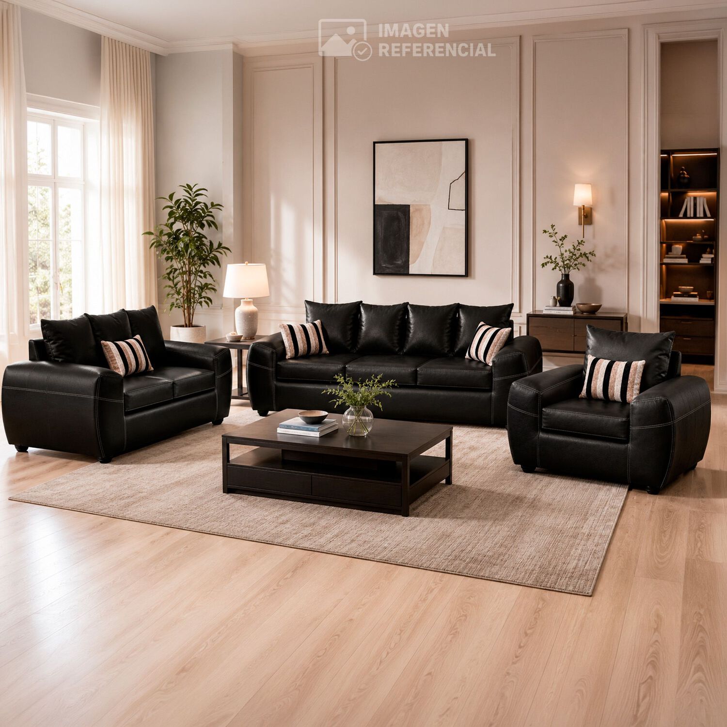 Juego De Living Elegant Detail Houston Pu / 6 Cuerpos image number 0.0