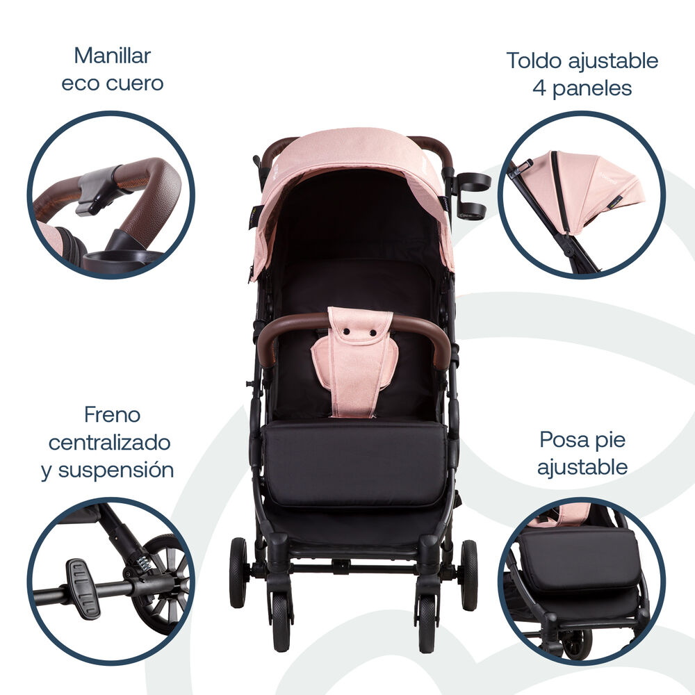 Coche Maleta Ultracompacto Paseo Micro Sx Rosa Bebesit image number 6.0
