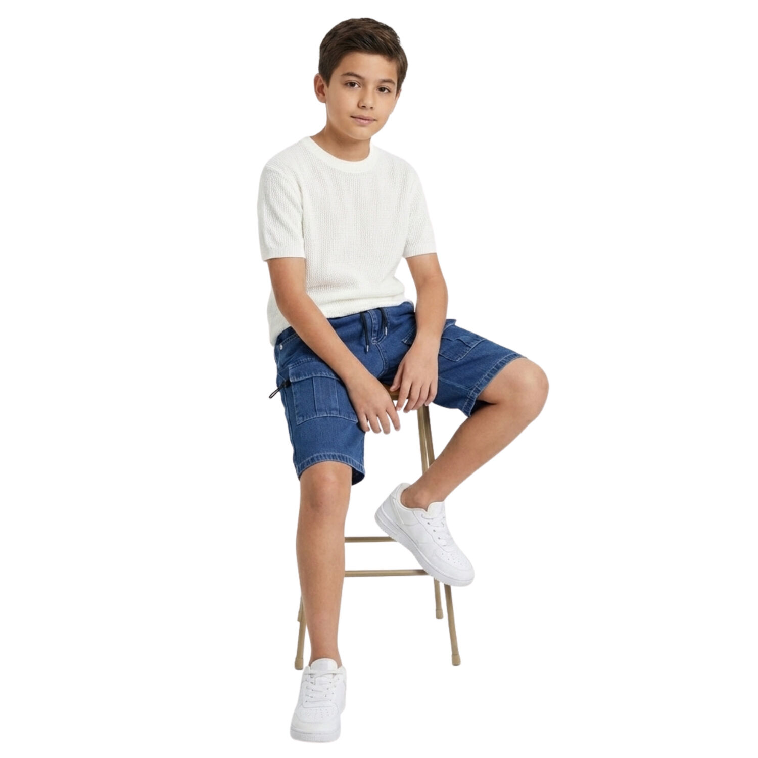 Short Cargo Ni&ntilde;o Con Bolsillos C&oacute;modo Verano image number 1.0
