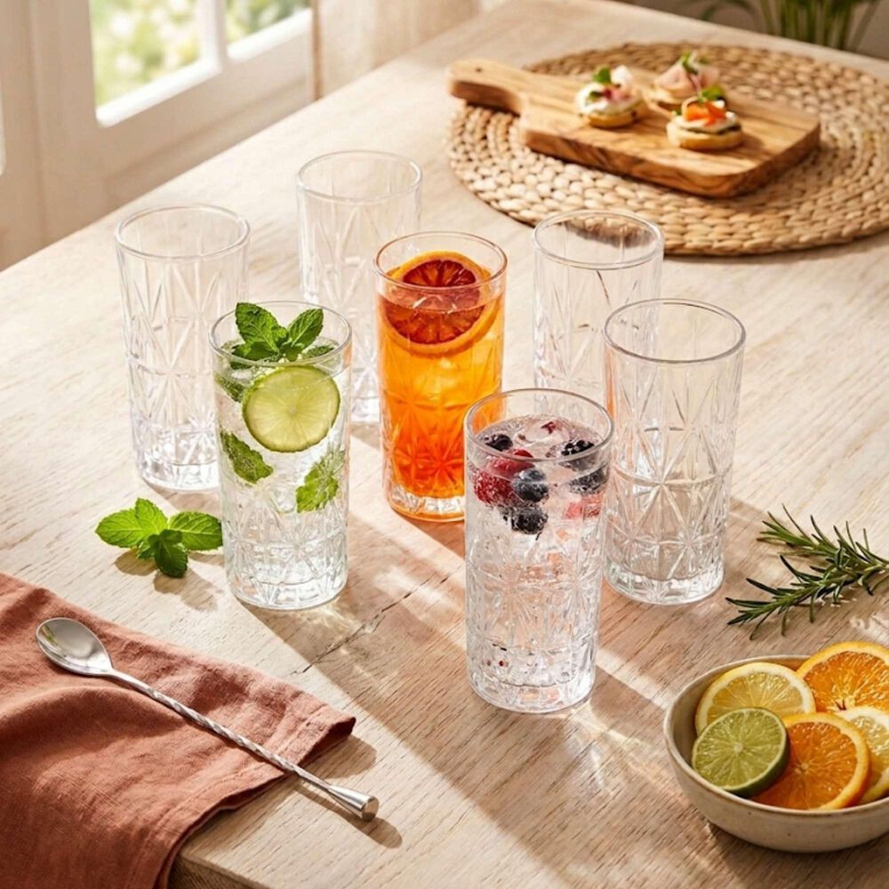 Set 6 Vasos Tallados Alto Highball 360 Ml image number 4.0