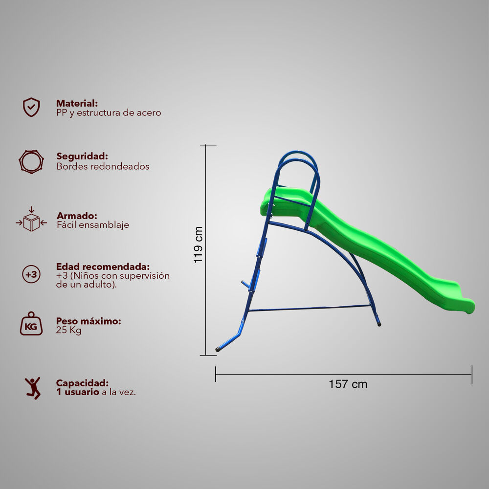 Resbalín Infantil 6ft Verde image number 2.0