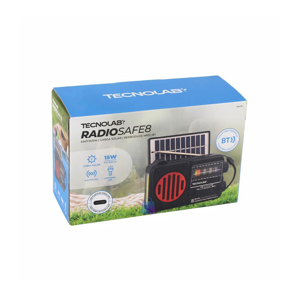 Radio Solar Bluetooth Am Fm Usb Linterna Led Colores - Ps image number 4.0