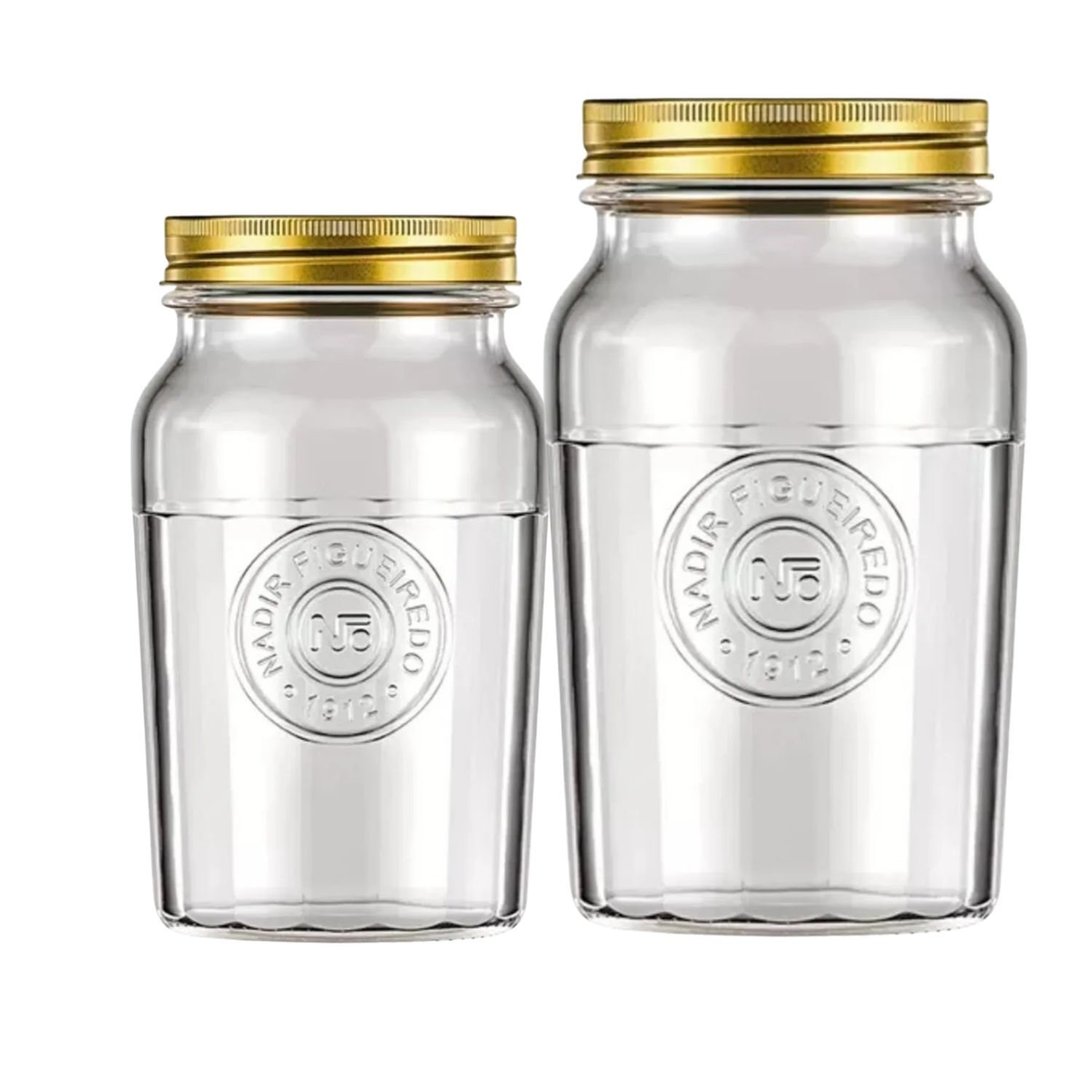 Set 2 Frascos Americano Vintage 1000ml + 1500ml Tapa Dorada image number 0.0