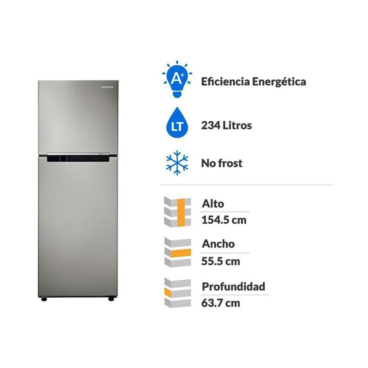 Refrigerador Samsung No Frost 234 Lt Top Mount Rt22farads8zs image number 2.0