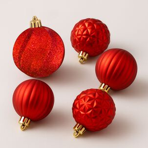6 Esferas Bambalinas Navideños 6cm Rojo Adorno Decoración