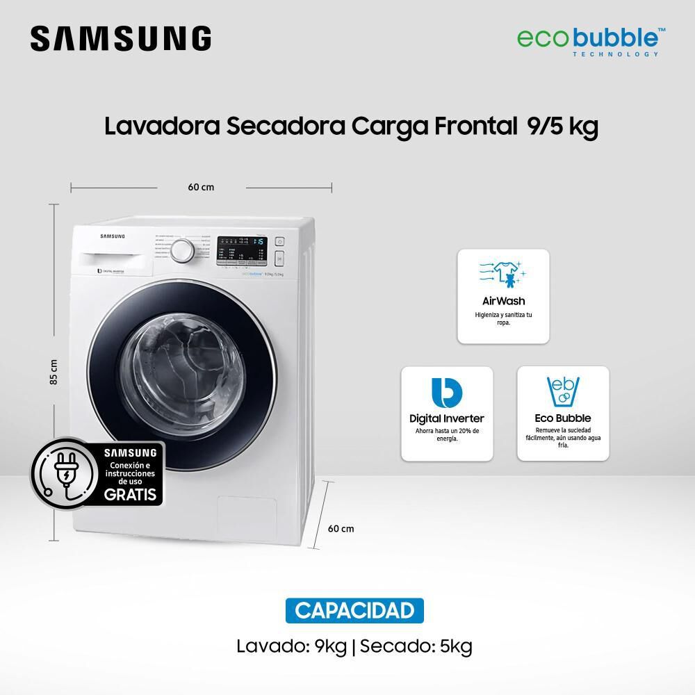Lavadora-Secadora Samsung / WD90M4453JW/ZS / 9 Kg / 5 Kg image number 6.0