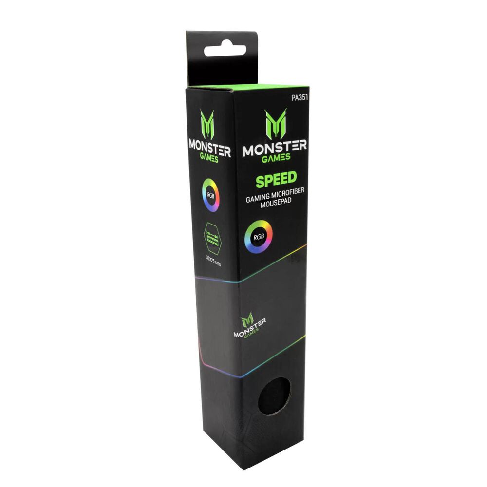 Mousepad Gamer Usb Rgb 35x25cm Negro Speed Monster Games image number 2.0