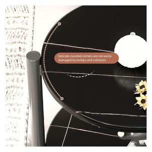 Mesa Auxiliar De Centro Decorativa De 3 Niveles Mesa De Lujo Negro