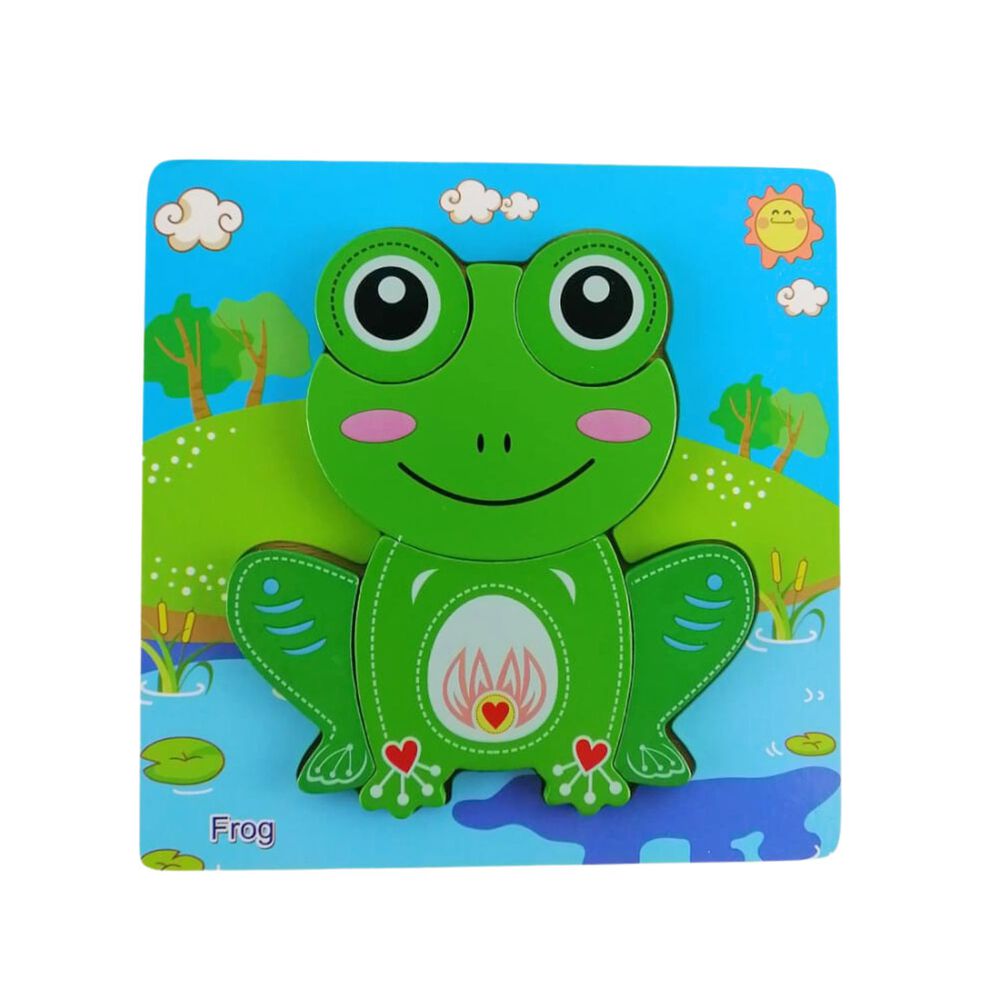 Puzzle De Madera De Animales 15x15 Cm Para Niños De +3 image number 0.0