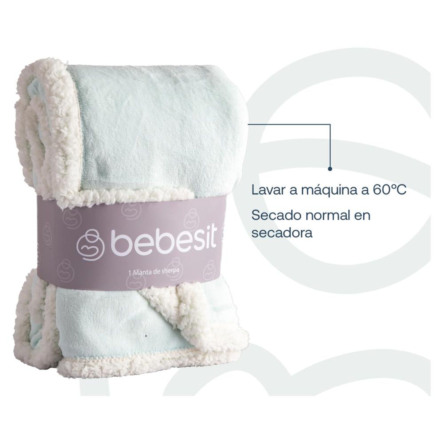 Manta Sherpa Bebesit De Polar - Celeste image number 5.0