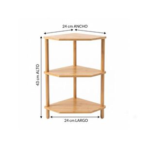 Estante Esquinero De Bamb&uacute; 3 Niveles Organizador Cocina Expandible