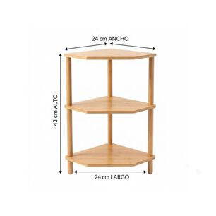 Estante Esquinero De Bamb&uacute; 3 Niveles Organizador Cocina Expandible