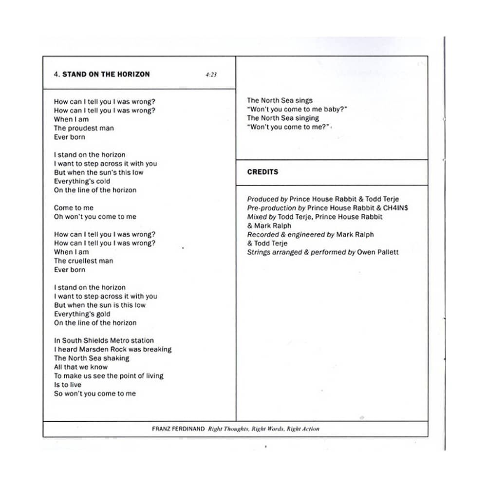 Franz Ferdinand - Right Thoughts, Right Words, Right Action | Cd image number 9.0