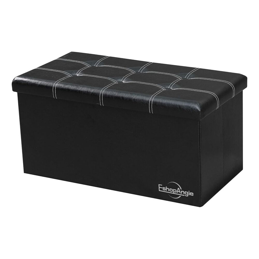 Banqueta Puff Baul Organizador Sillón Negro 76x38cm image number 0.0