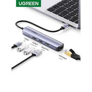 Multipuerto Usb-c Hdmi+usb+rj45 Pd Ugreen