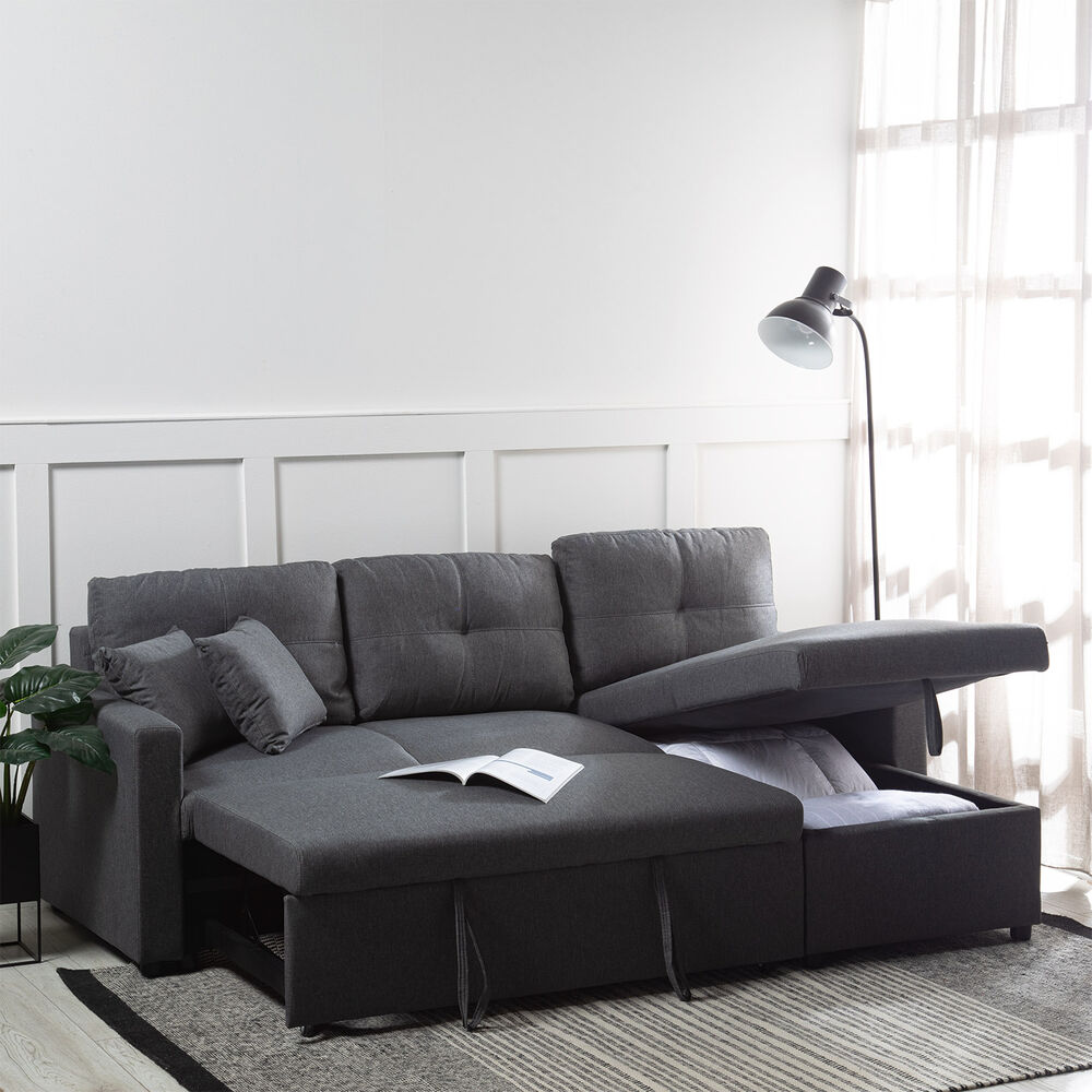 Sof&aacute; Seccional Cama 2 Cuerpos Lino Sidney Kmb1002 image number 5.0