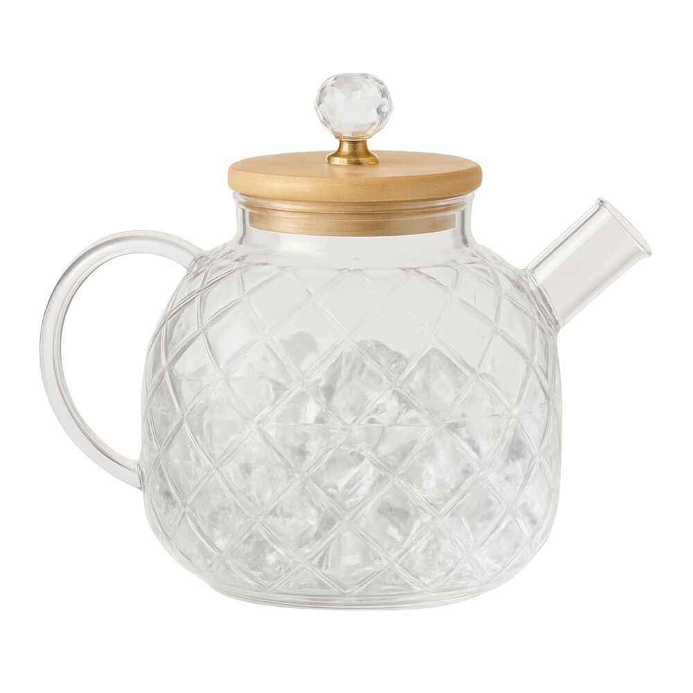 Jarra De Vidrio 1 Litro Tapa Bambu Jugos Refrescos Menaje image number 0.0