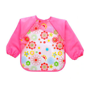 Pechera Babero Impermeable Bebe Ni&ntilde;o Ajustable Con Mangas