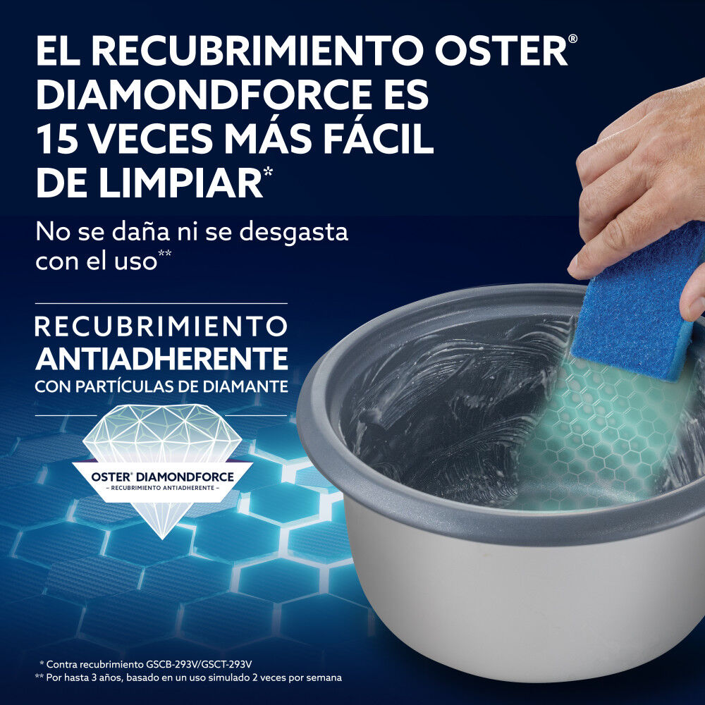 Arrocera Oster 7 Tazas Antiadherente Diamondforce Ckstrcb7dfwht image number 4.0