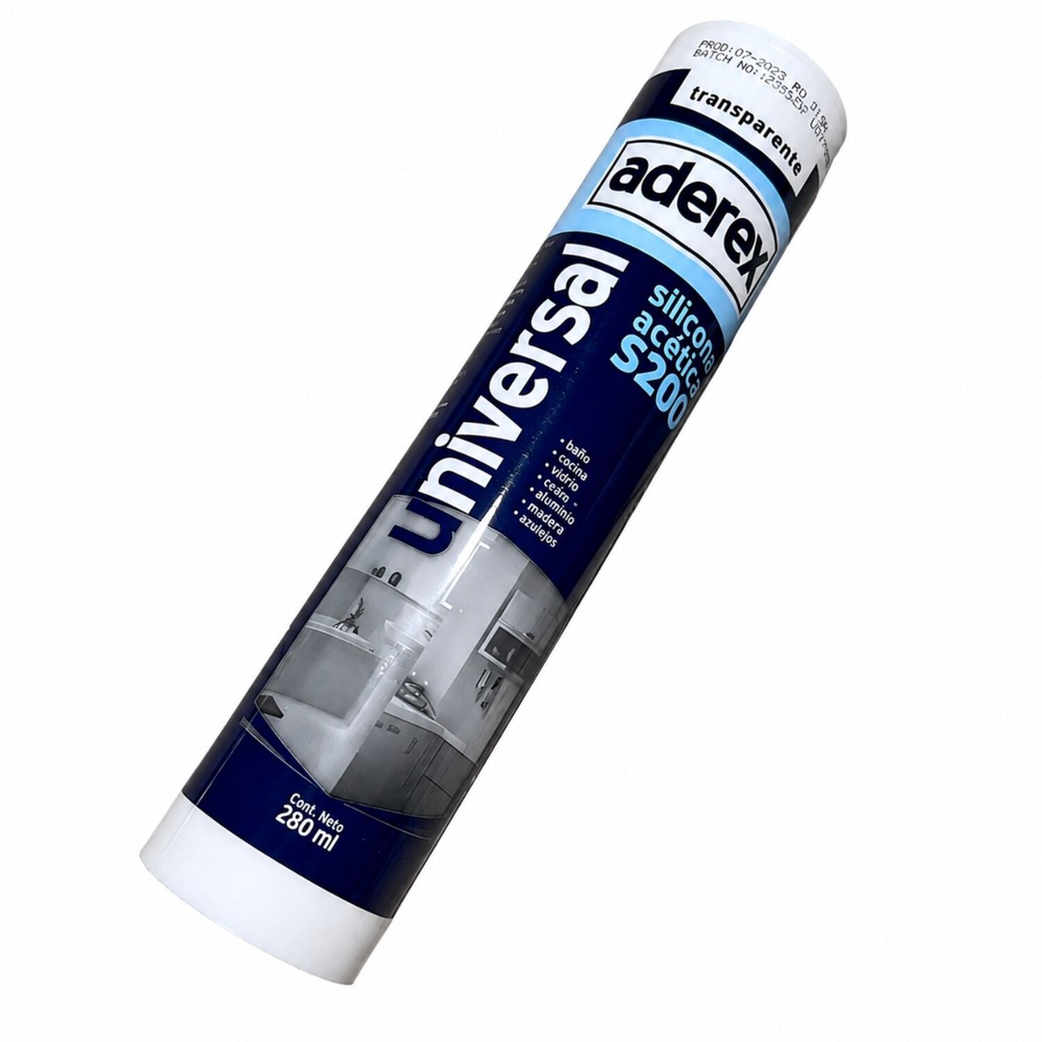 Silicona Sellador Ba&ntilde;o Y Cocina Antihongo Transparente Interior Y Exterior Aderex 280ml image number 1.0