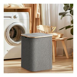 Cesto Para Ropa 2 Compartimentos Gris