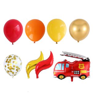 Pack Globos Decorativos De Látex Bombero Cotillon