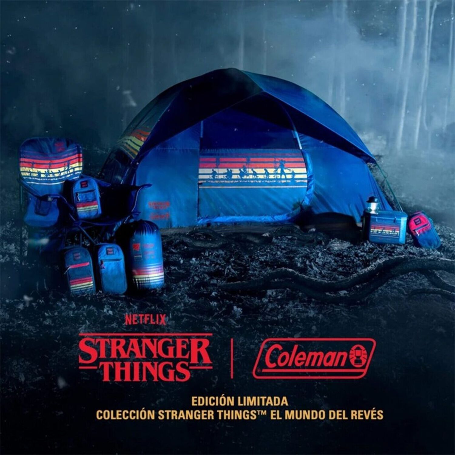 Soft Cooler Coleman Stranger Things 6 Latas Azul Marino image number 6.0