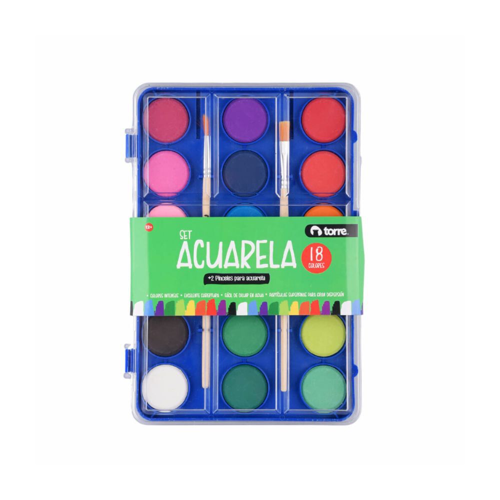 Set De Acuarelas 18 Colores - Torre image number 0.0
