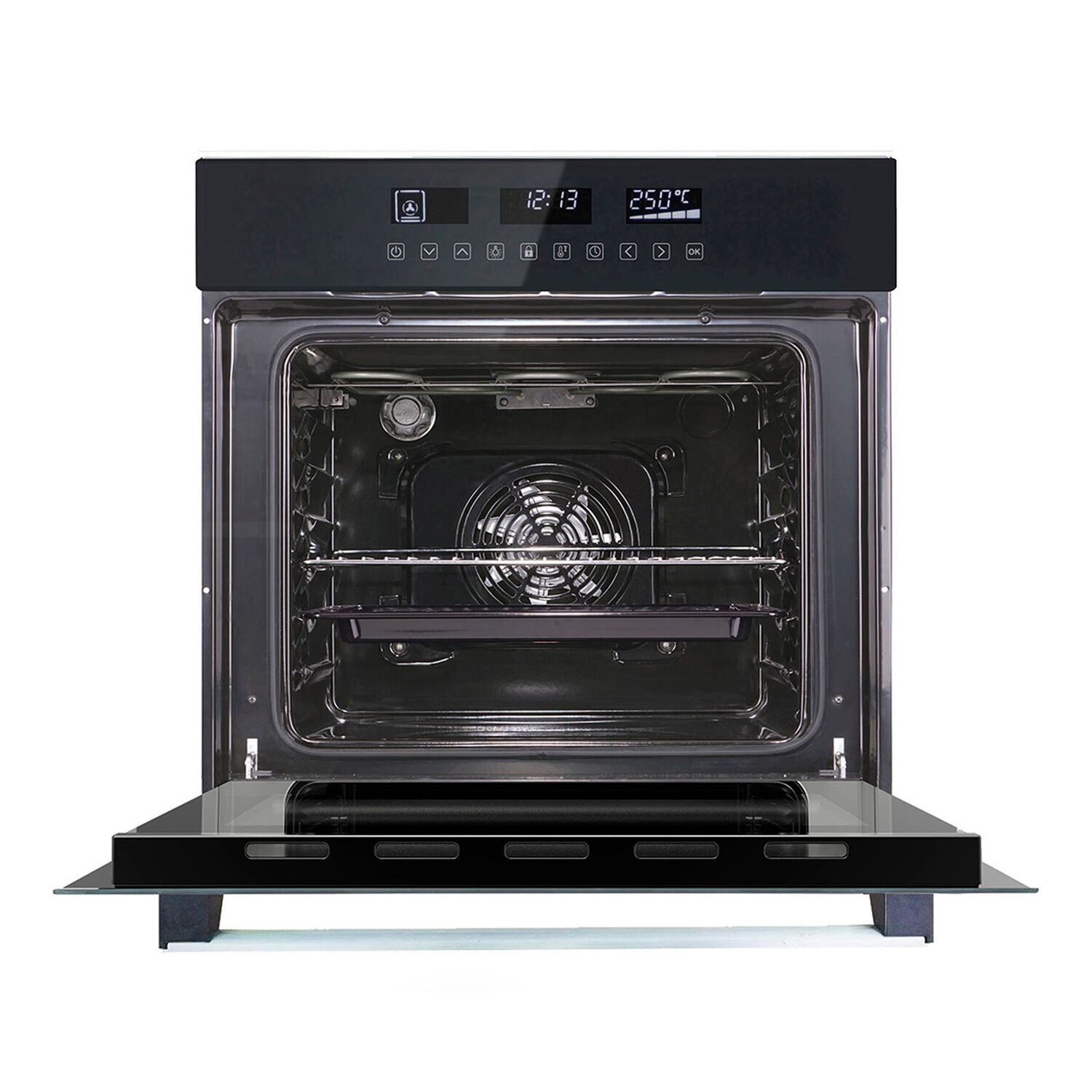 Horno El&eacute;ctrico Empotrable Gr&ouml;ner Black Touch Triple Vidrio 10f 59l image number 2.0