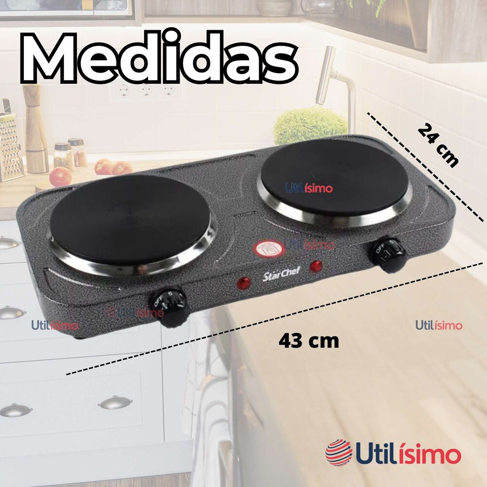 Cocina Eléctrica 2 Platos Cocinilla Portátil 2000w De Potencia image number 2.0