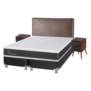 Box Spring Cic Ortopedic / King / Base Dividida + Set De Maderas