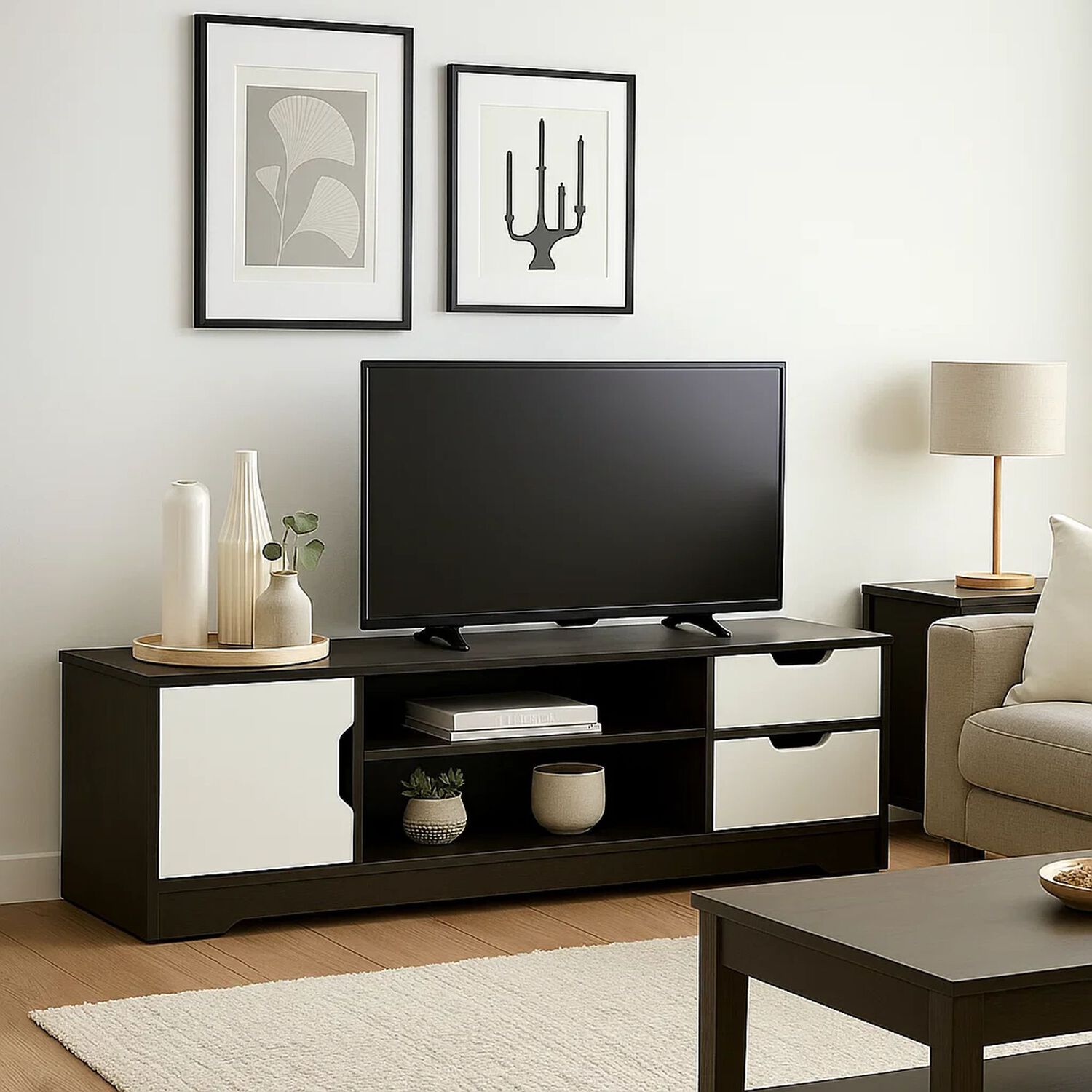 Rack De Tv O Buffet Con Cajones Night Black image number 2.0