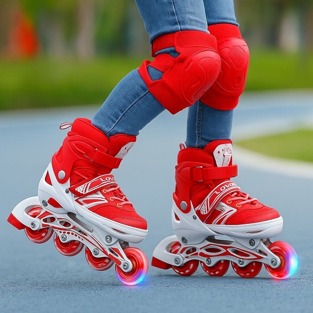 Patines Lineales Ajustables Con Luz+kit De Protecci&oacute;n Ni&ntilde;os image number 12.0