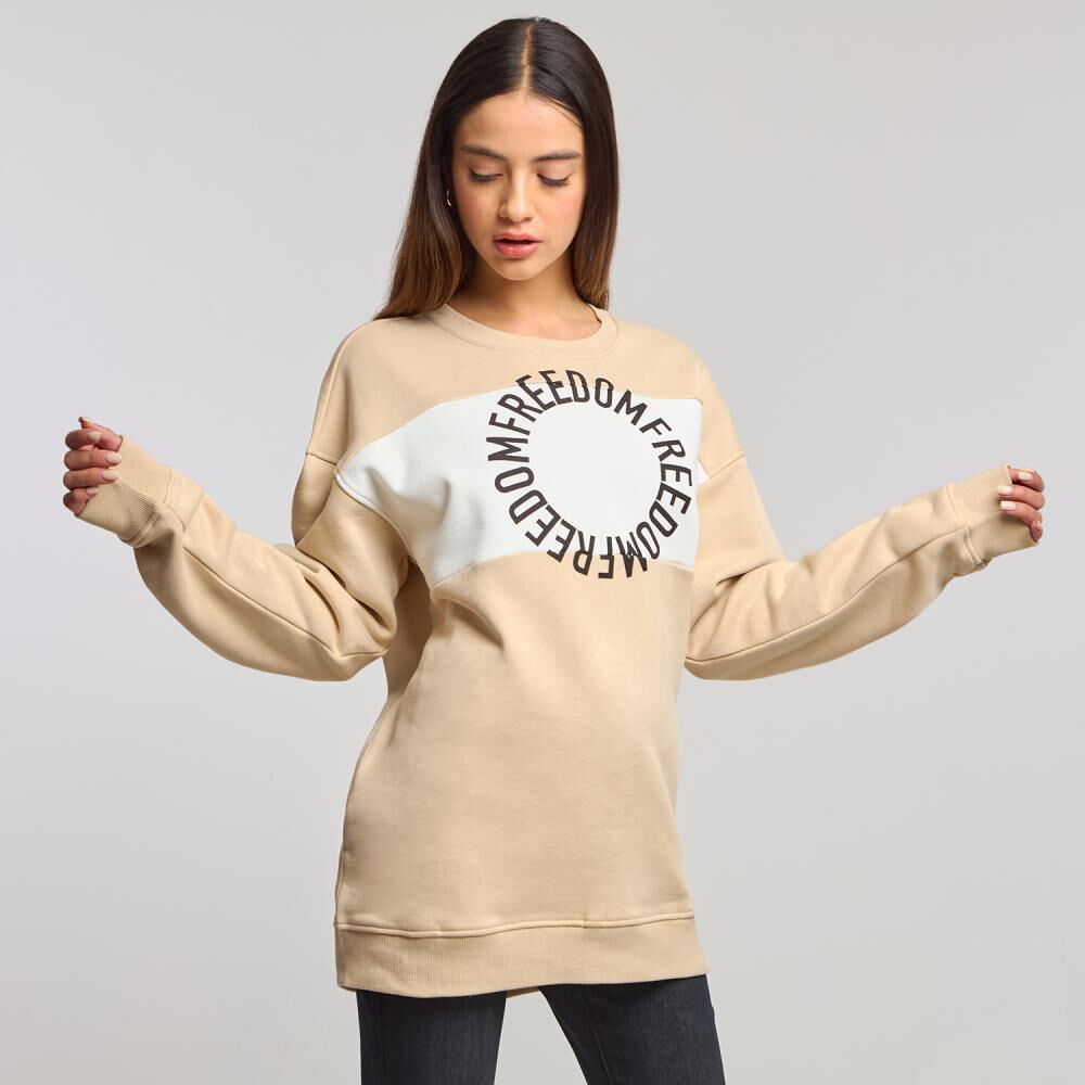 Poler&oacute;n Oversize Cuello Redondo Mujer Freedom image number 2.0