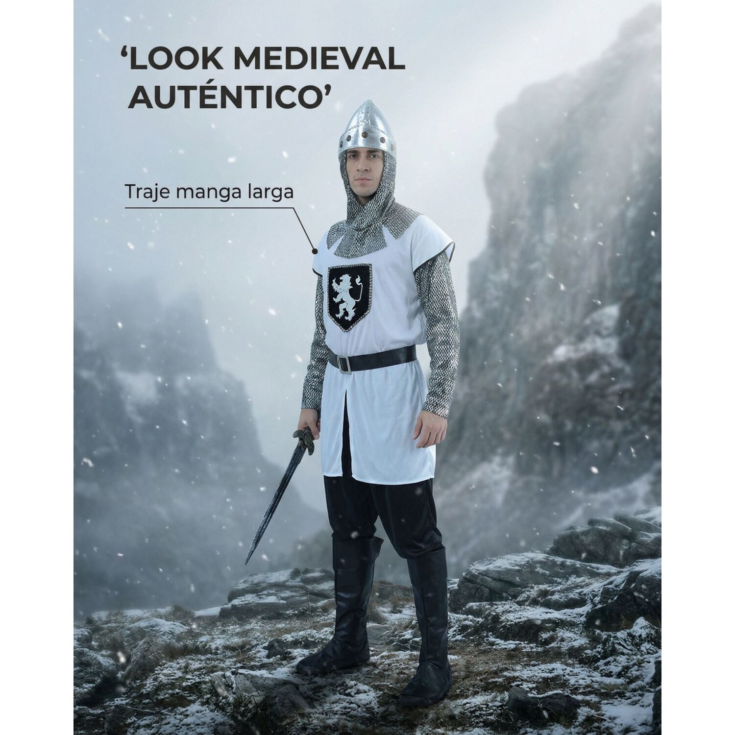 Disfraz Cosplay Caballero Medieval Piquero image number 9.0