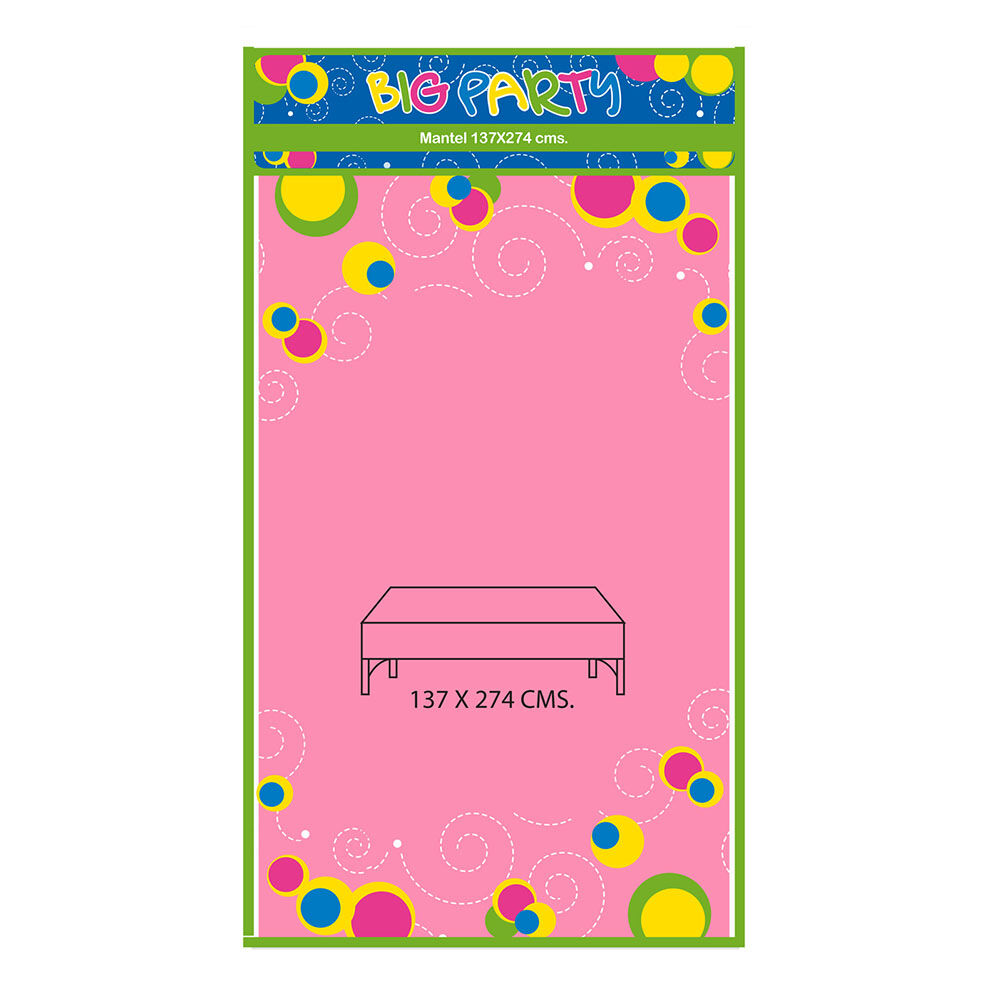 Mantel Rosado 137x274 Cm Big Party image number 0.0