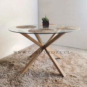 Comedor Warwick 100cm + 4 Sillas Tulip Blanco