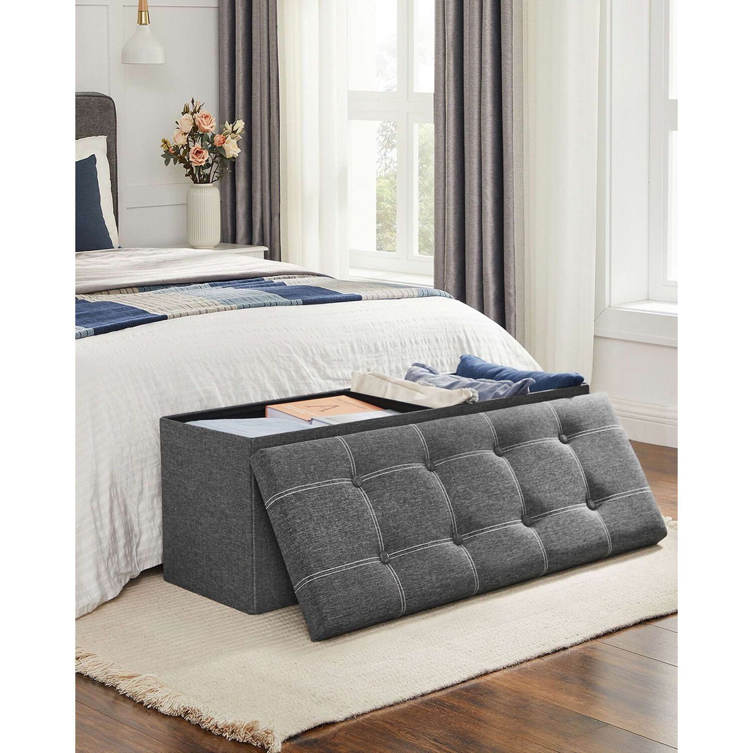 Puff Ba&uacute;l Songmics 110 Cm Banco Plegable Con Almacenamiento image number 3.0