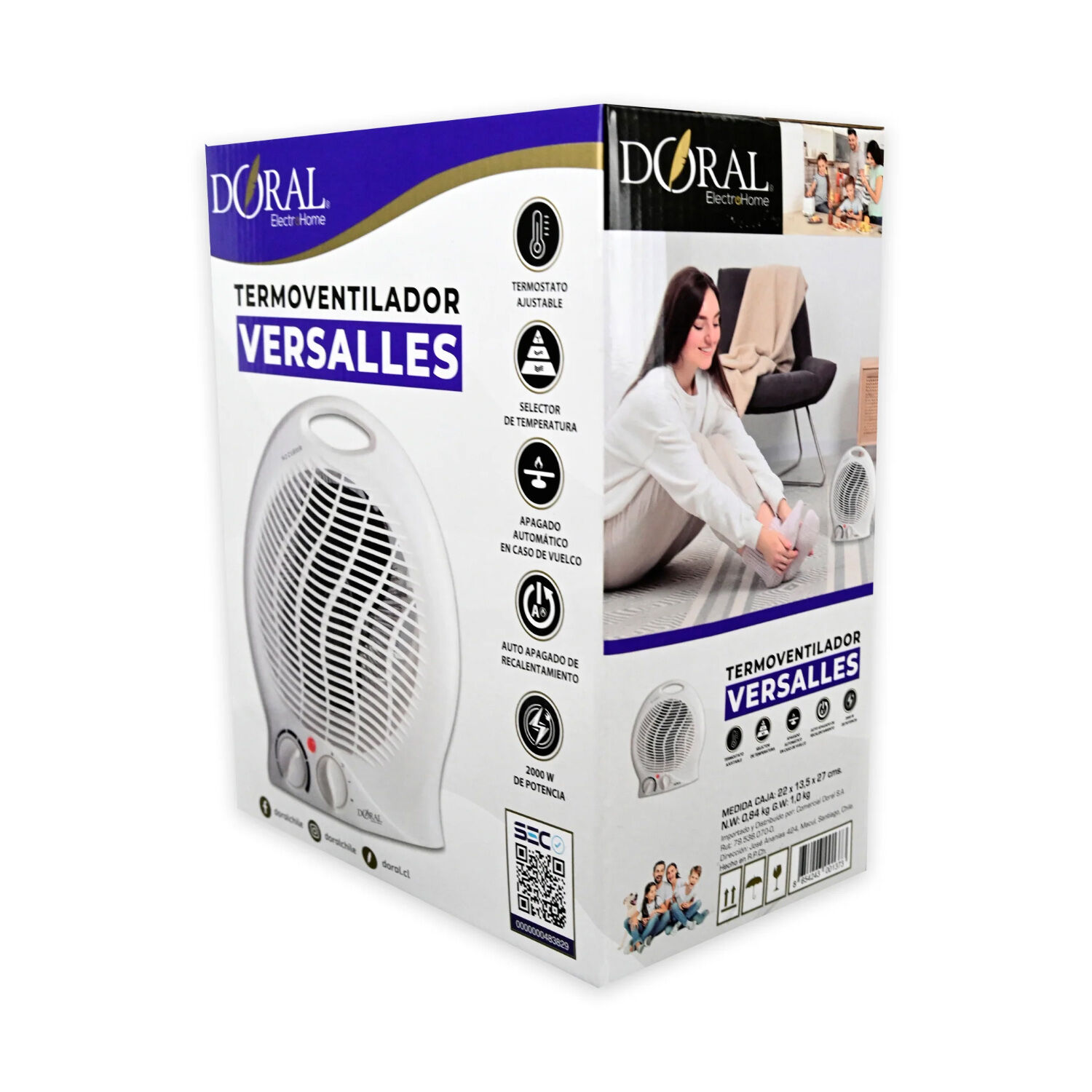 Termoventilador El&eacute;ctrico 2000w Versalles - Ps image number 1.0
