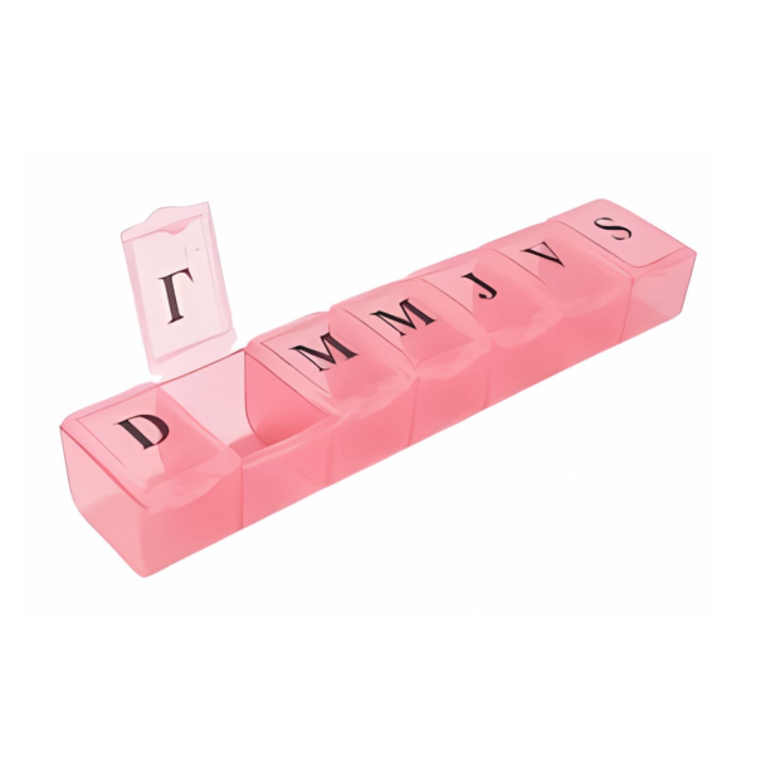 Pastillero Semanal Rosado 15cm Organizador De Medicamentos image number 2.0