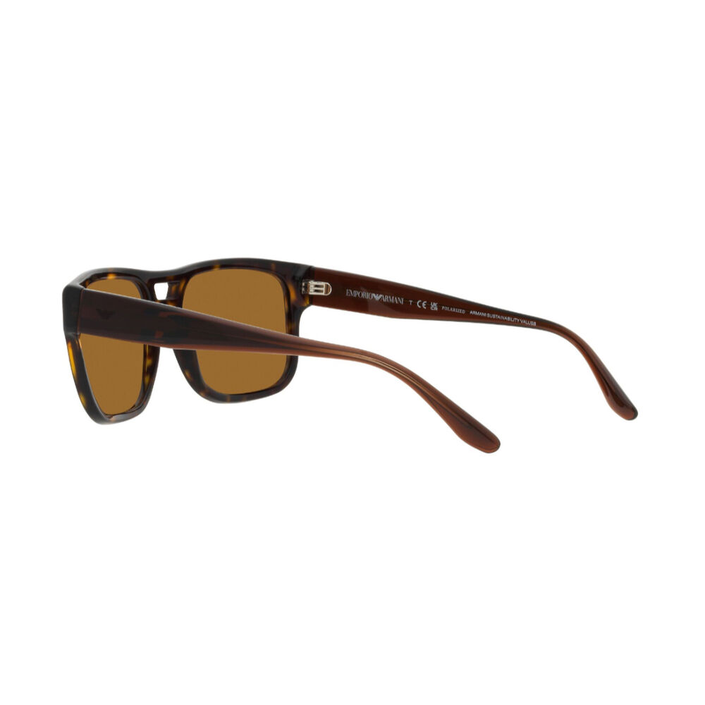 Lentes De Sol Havana Polarizado Emporio Armani image number 4.0