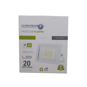 Foco Proyector Luz Calida 3000k Marco Blanco 20w - Globaltronics