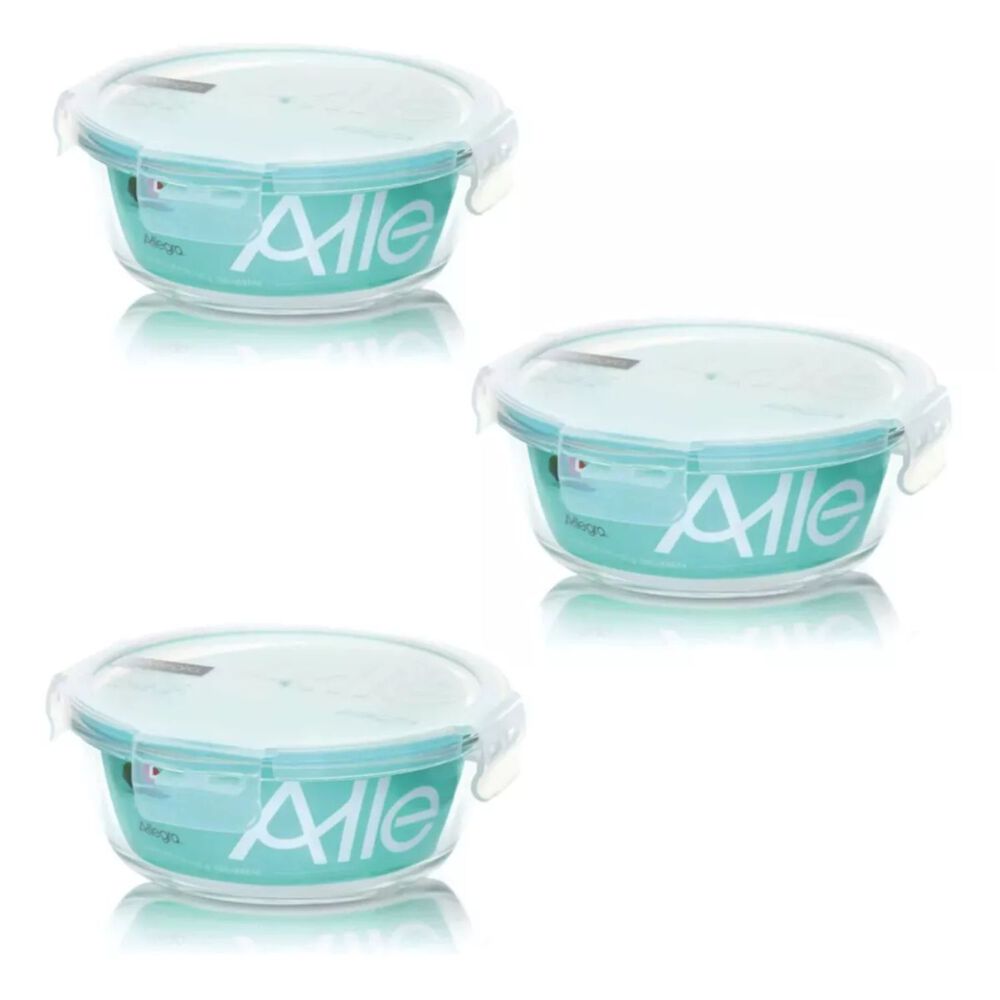 Pack 3 Contenedores Hermetico Vidrio Redondo 720ml Allegra image number 0.0