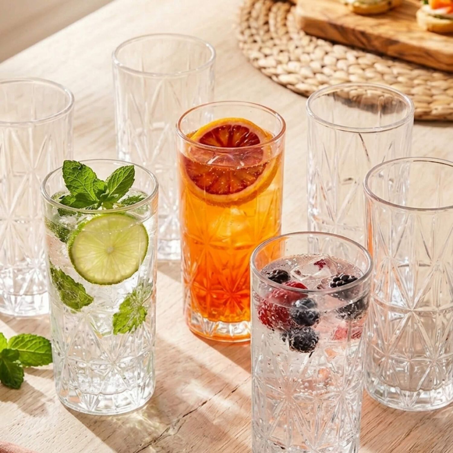Set 6 Vasos Tallados Alto Highball 360 Ml image number 5.0