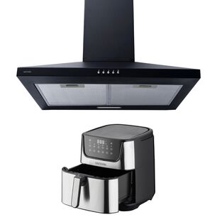 Kit Freidora De Aire Digital 7l + Campana Piramidal Gr&ouml;ner Black 60 Cm