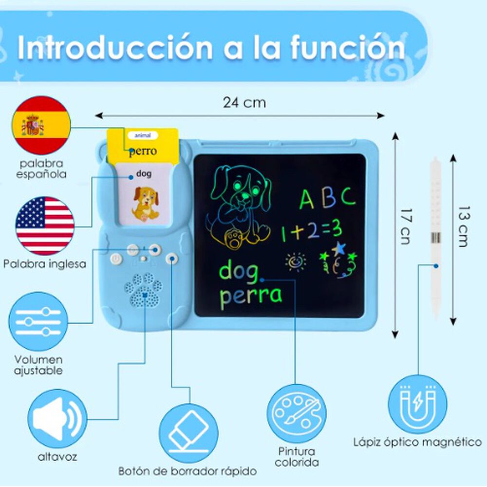 Tablero Did&aacute;ctico Con 255 Tarjetas Espa&ntilde;ol-ingl&eacute;s Para Ni&ntilde;os image number 2.0