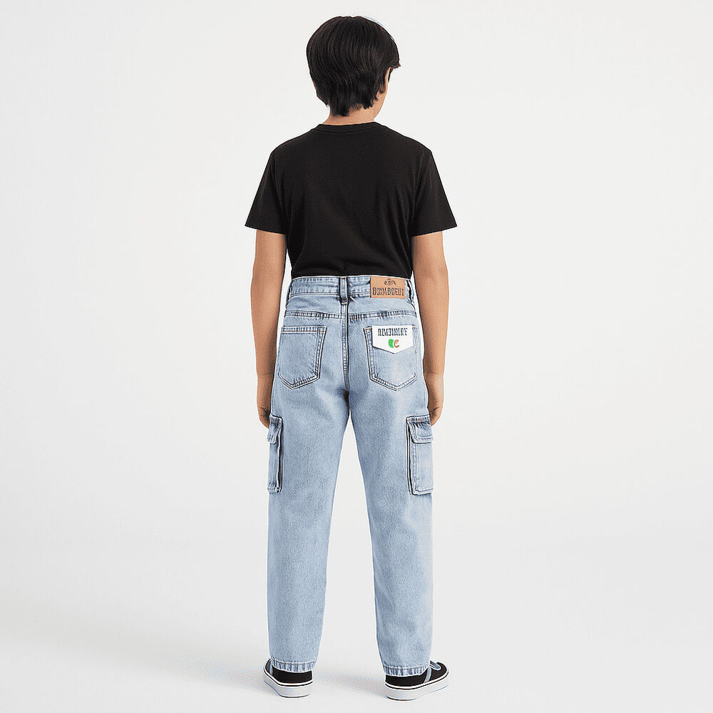 Pantalón Jeans Cargo Niño Denim Estilo Urbano image number 1.0