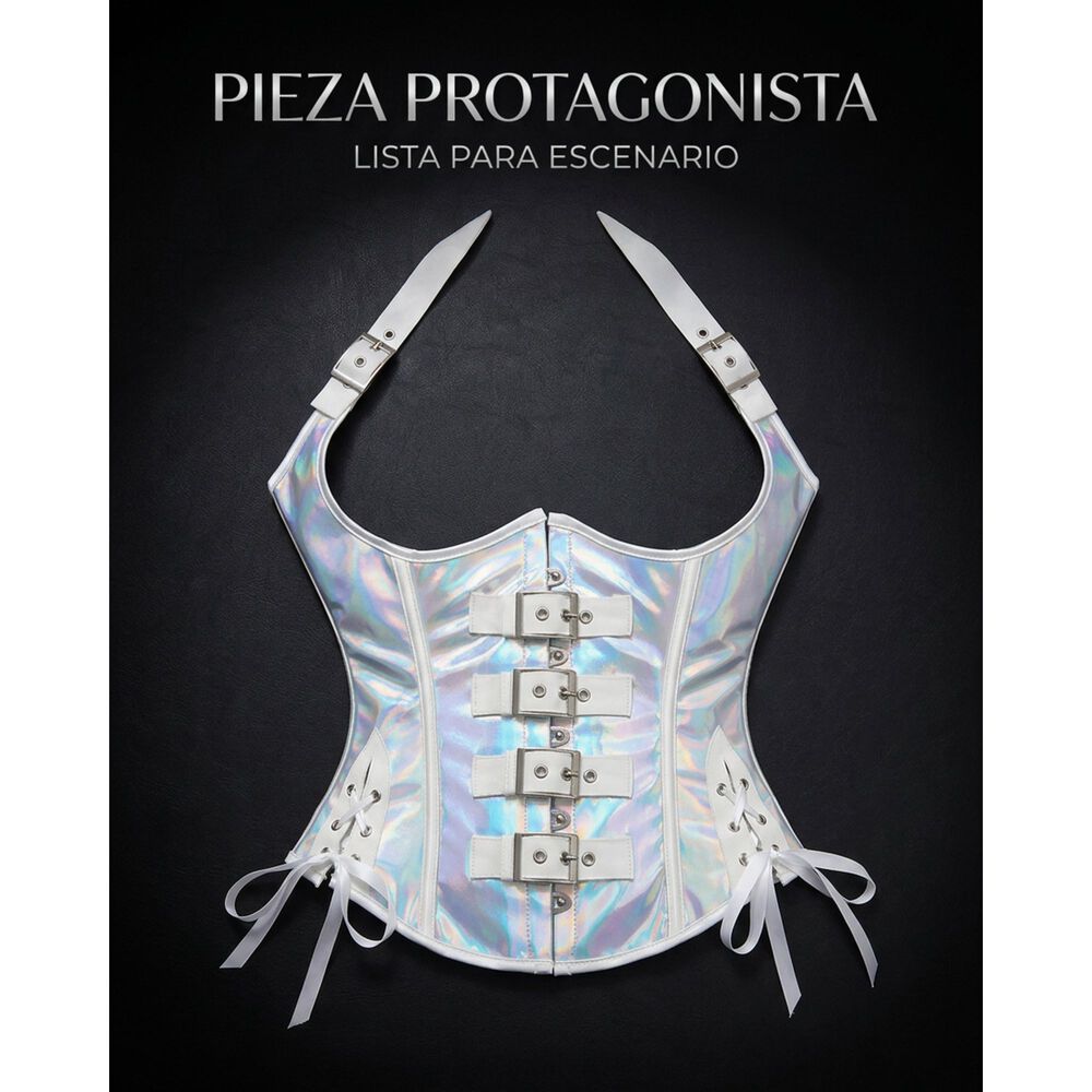 Corset Hologr&aacute;fico K Pop Para Danza Y Fiesta Mujer image number 8.0