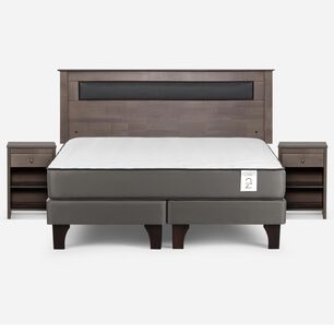 Cama Europea Rosen New Style 2 Plus / King / Base Dividida + Set De Maderas